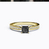 varitsa-jewellers - Solitaire Gold Engagement with 0.5ct Princess Cut Black Onyx- 01SG07O